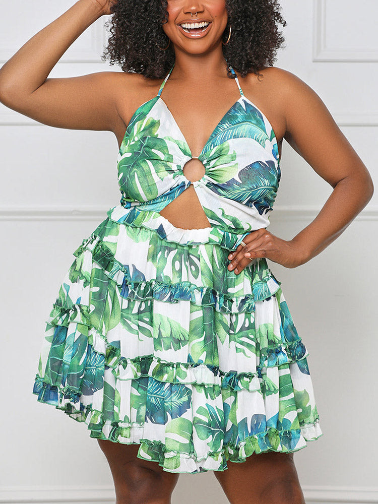 Summer Print Cutout Dresses
