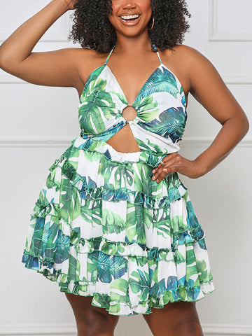 Summer Print Cutout Dresses