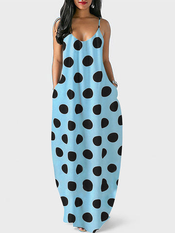 Polka Dot Print Spaghetti Strap Dresses