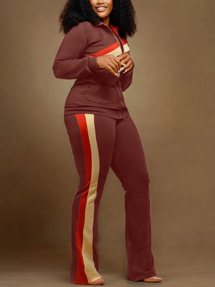 Casual Zip Jacket Pants Set