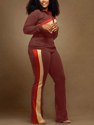 Casual Zip Jacket Pants Set