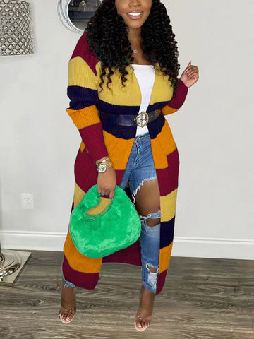 Knitted Color Block Cardigans