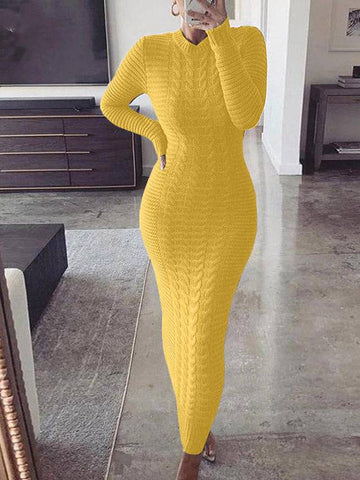 Knitted Bodycon Maxi Sweater Dresses