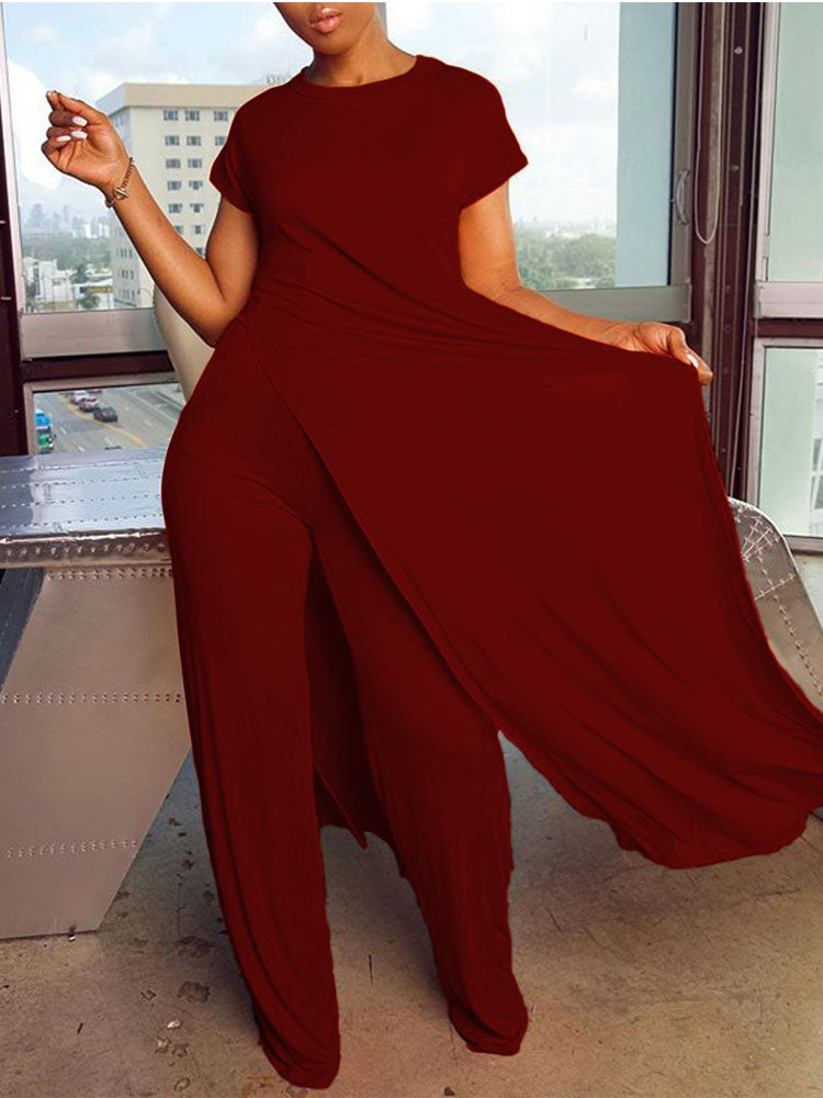 High Slit Longline Top Pants Set