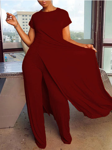 High Slit Longline Top Pants Set