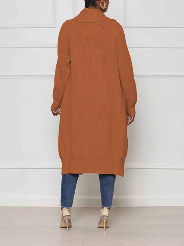 Knitted Solid Open Front Cardigans