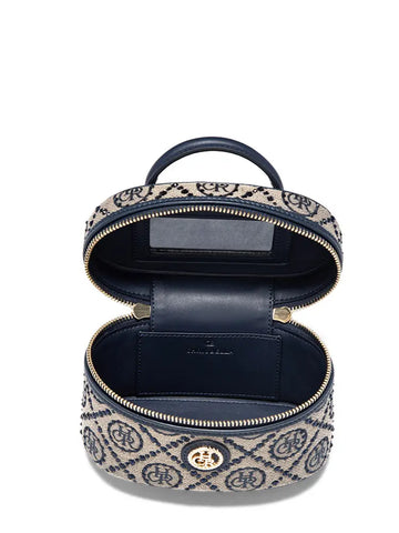 Jacquard Star Embellished Top Handle Bag