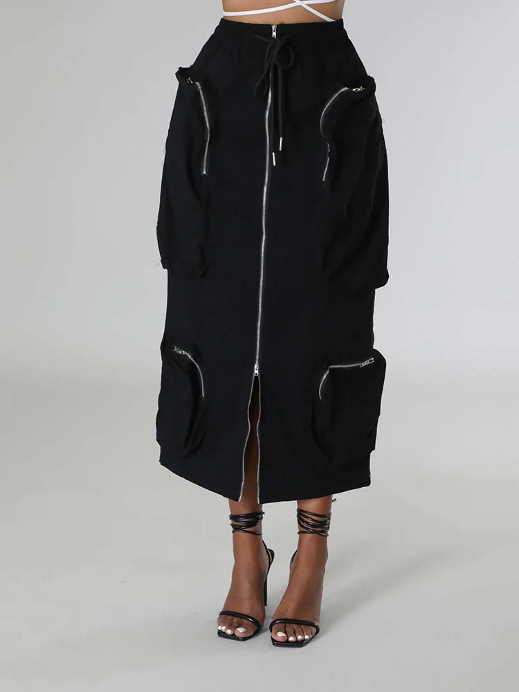Cargo Pocket Zipper Skirts