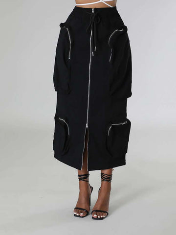 Cargo Pocket Zipper Skirts