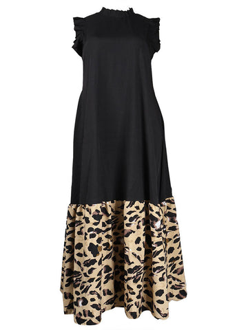 Printed Ruffle Sleeveless Maxi Dresses