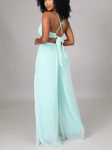 Straps V-Neck Cut Out Jumpsuits