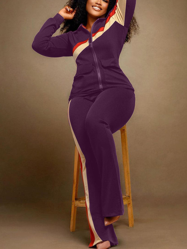 Casual Zip Jacket Pants Set
