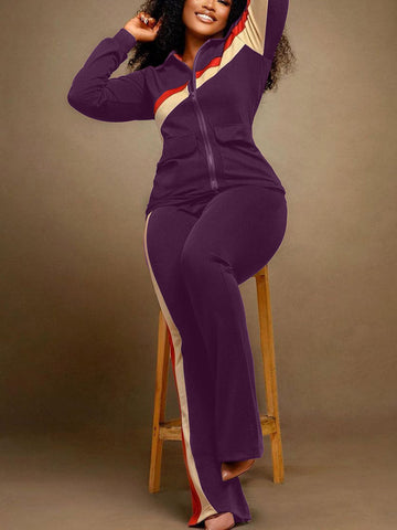 Casual Zip Jacket Pants Set