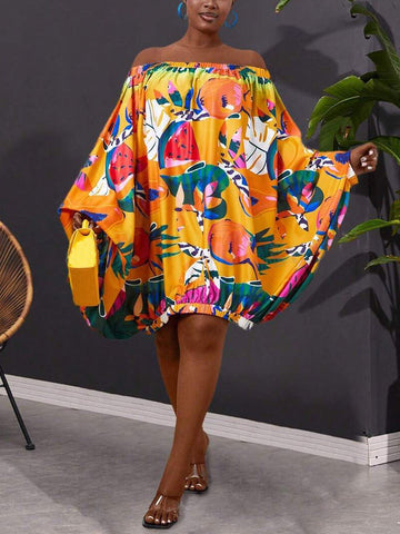 Off Shoulder Printed Dresses
