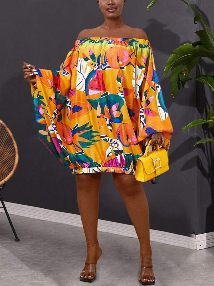 Off Shoulder Printed Dresses