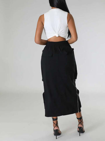 Cargo Pocket Zipper Skirts