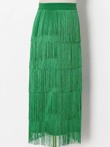 High Waisted Fringe Skirts