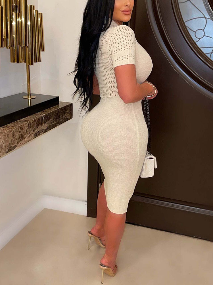 Knit Solid Midi Dresses
