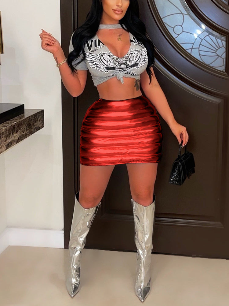 Metallic Mini Skirts