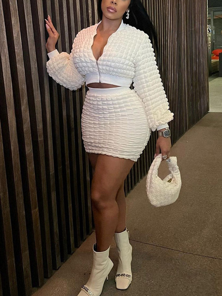 Bubble Jacket Skirt Set