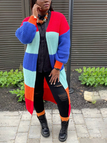 Color Block Knit Cardigans