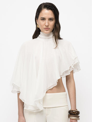 Flowy Chiffon Cape Top