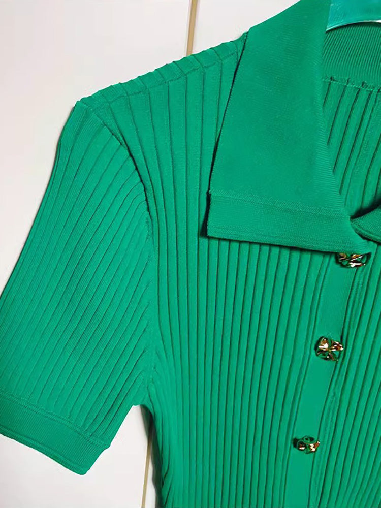 Knit Button Midi Dresses