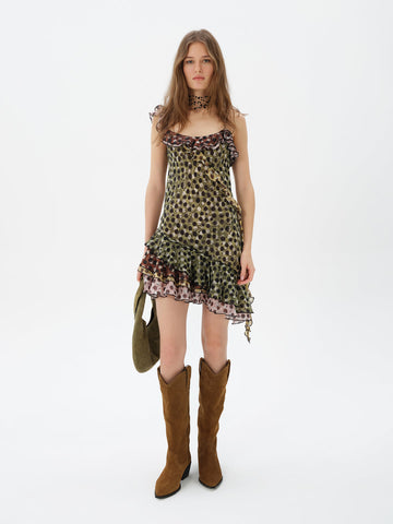 Ruffled Polka Dots Mini Dress