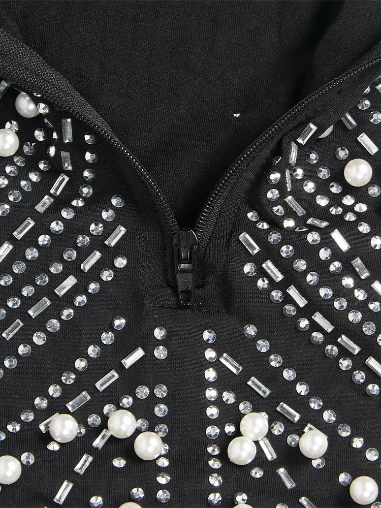 Feather Pearl Rhinestone Dresses