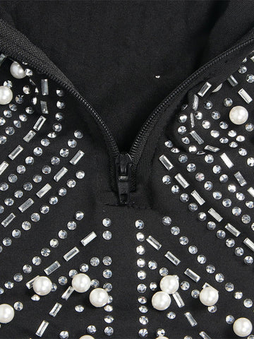 Feather Pearl Rhinestone Dresses