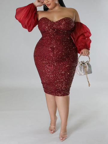 Sequin Tube Midi Holiday Dresses