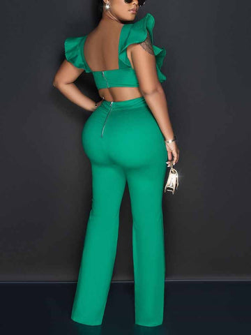 Ruffle Detail Jumpsuits