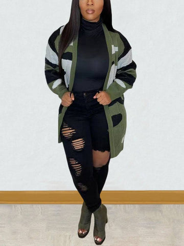 Camouflage Print Cardigans