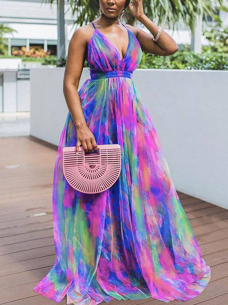 Gauze Tie Dye Cami Dresses