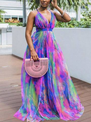 Gauze Tie Dye Cami Dresses