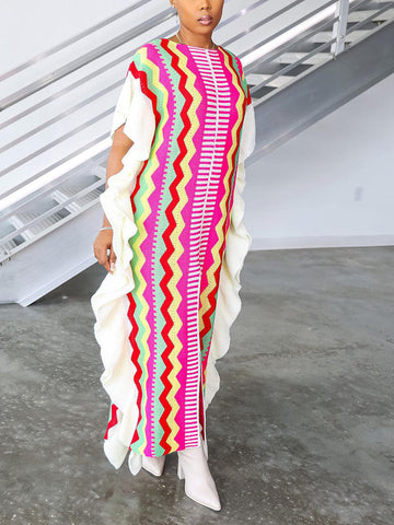 Ruffle Slit Knit Dresses