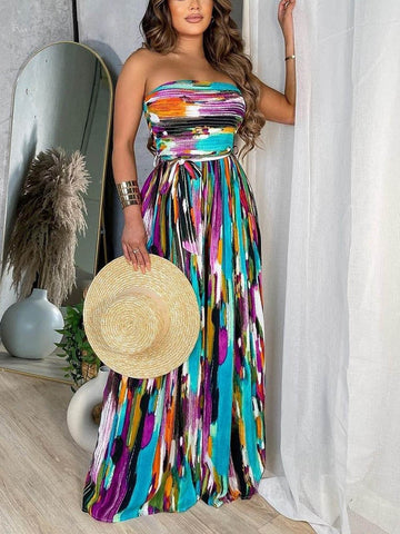 Tube Boho Beach Wide Leg Jumpsuits