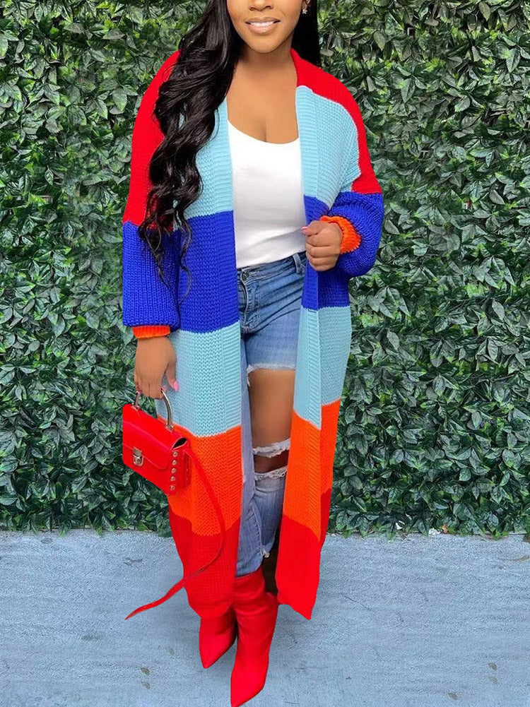 Color Block Knit Cardigans