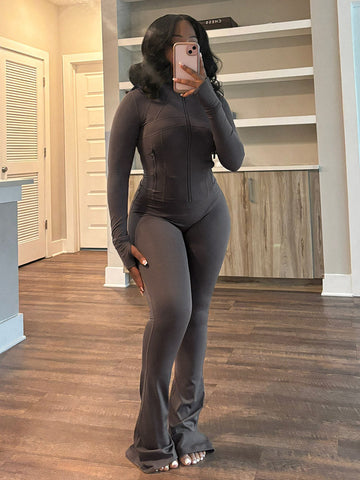 Shape Jacket  Flare Pants Activewear Set