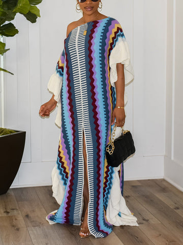 Ruffle Slit Knit Dresses