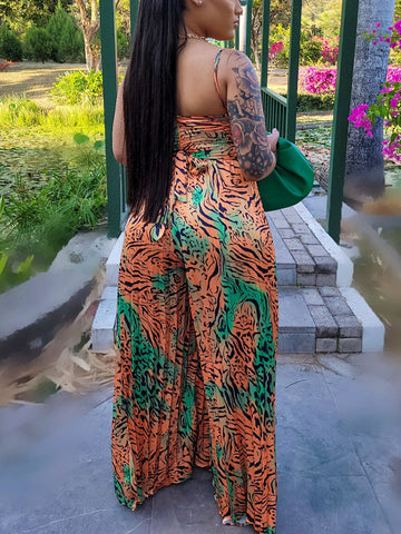Printed Pleated Jumpsuits