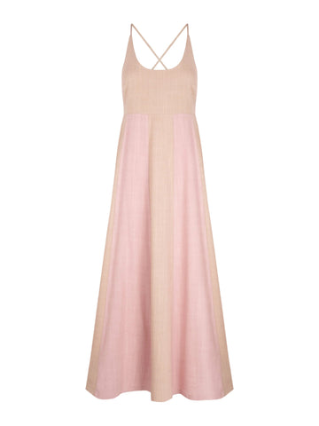 Two-Tone Spliced Maxi Dress