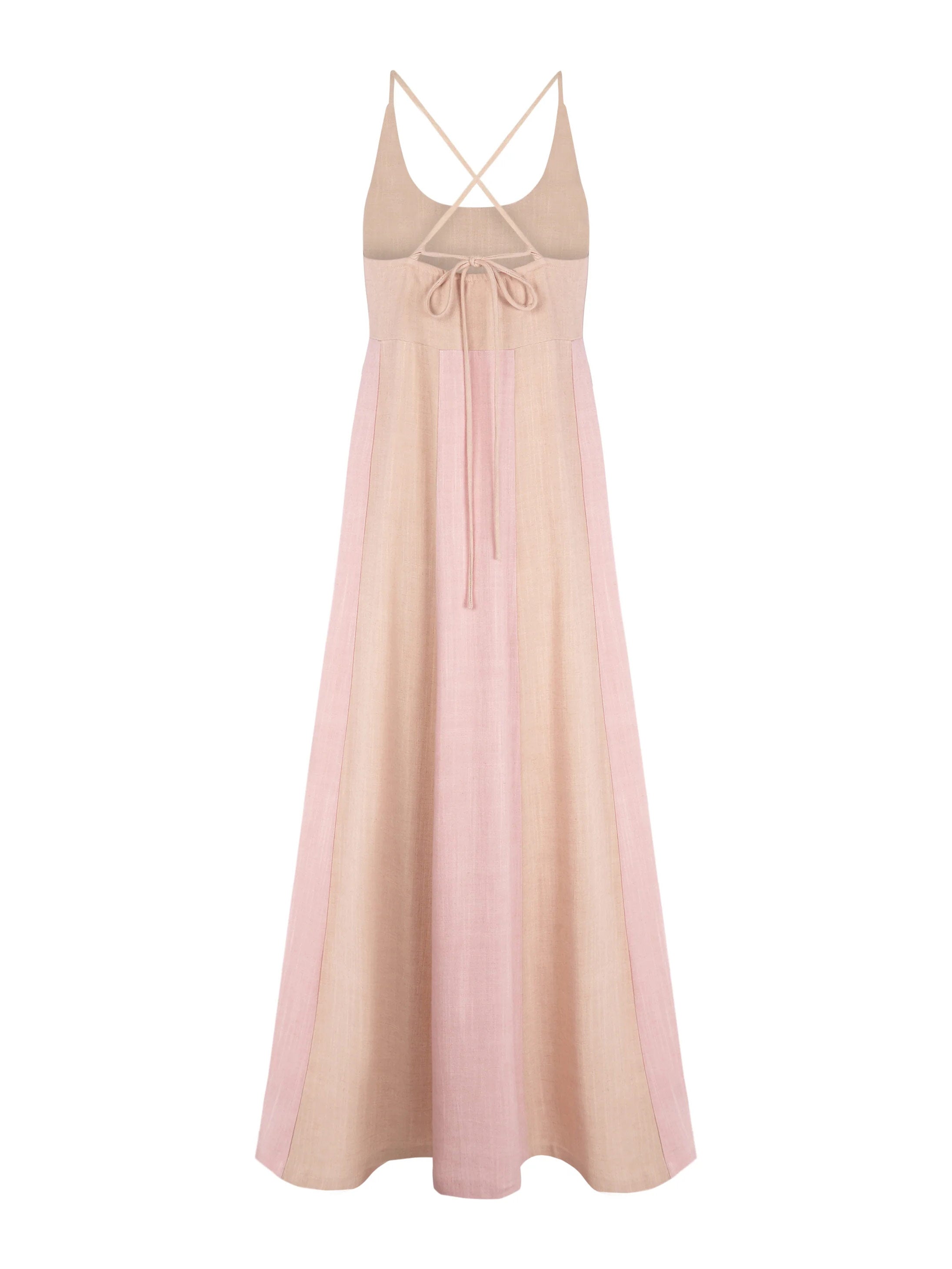 Two-Tone Spliced Maxi Dress