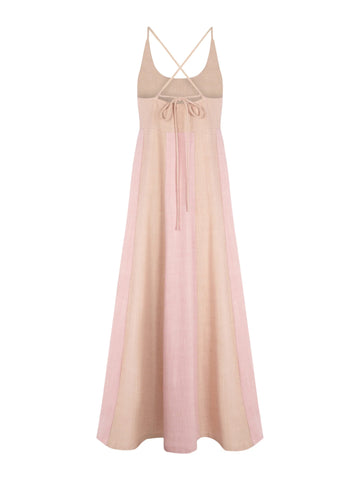 Two-Tone Spliced Maxi Dress