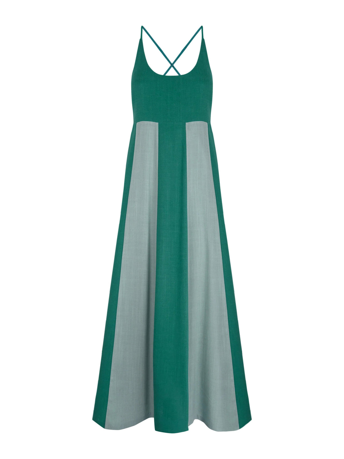 Two-Tone Spliced Maxi Dress
