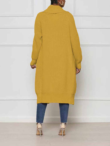 Knitted Solid Open Front Cardigans