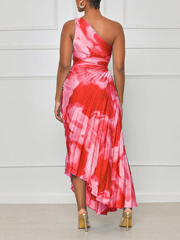 One Shoulder Pleated Dresses