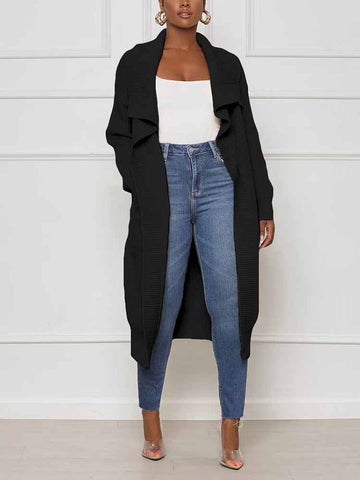 Knitted Solid Open Front Cardigans