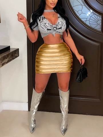 Metallic Mini Skirts