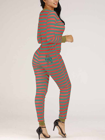 Christmas Striped Jumpsuits